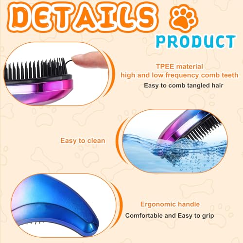 Small Dog Brushes, Grooming Brushes Puppies Hair Remover (Gradient Color, 2 Pcs) - color: Gradient Color