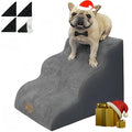 3-Step Pet Stairs for High Beds & Couches, Multi-Step Non-Slip Pet Steps with Balanced Ramp, Indoor 2/3/4/5 Steps for Small Large Cats & Pets, Anti-Slip Stickers Included, 33D Grey