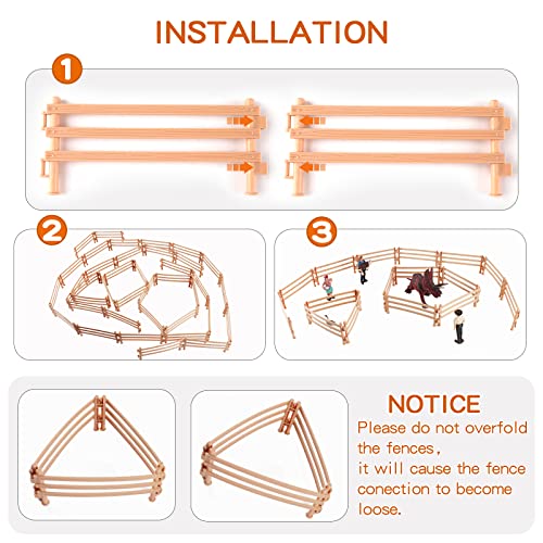 40PCS Corral Fence Toy Accessories Panel Set Farm Corral Fence with Gate Horse Paddock Barn Farm Animals for Toddlers Kids Preschool Educational Gift Sets - style: 40PCS-Flesh-colored Farm Corral Fence