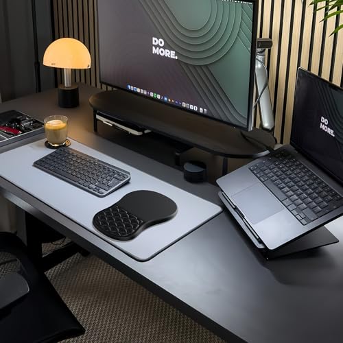 Ergonomic Mouse Pad Wrist Support with Massage Design,Classic Black Wrist Pain Relief Mousepad with Memory Foam,Non-Slip PU Base - color: A-01