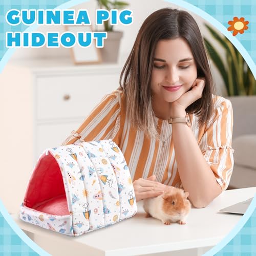 Cinnvoice 8 Pcs Guinea Pig Hideout, Guinea Pig Bed Washable Small Animal Cage Accessories for Bunny Hedgehog Mouse Chinchillas Hamsters Ferrets Rats(9.8 in) - size: 9.8 in