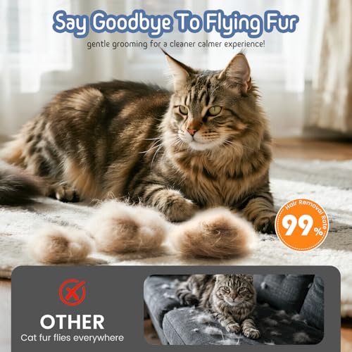 Dog & Cat Brush for Shedding, 2-in-1 Self Cleaning Deshedding Brush | Adjustable Bristle Length with Dematting Comb Skin Friendly Fur Shedding Removal Tool for Long Medium Long Hair Pets (Blue) - color: Blue