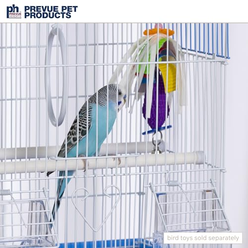 Prevue Pet Products Parakeet Square Roof Bird Cage with Handle | Carrier for Home or Travel, Small Bird Accessories, for Canaries, Budgies, Finches, Parakeets, and More