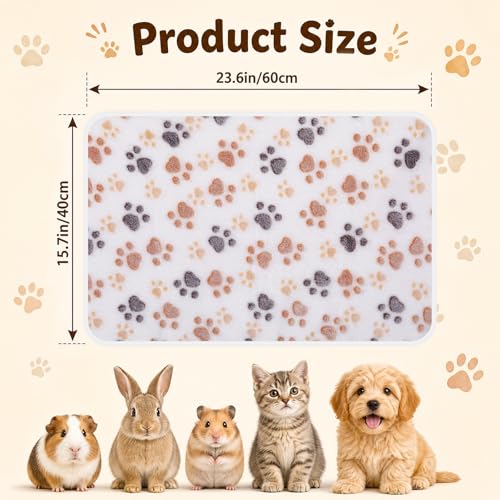 8 Pcs Guinea Pig Bedding Dog Blankets Small Reusable Animal Cage Liners Soft Washable Warm Crate Bed Pet Pad Sleep Mat for Dog Rabbit Ferret Hamster(24 x 16 Inch)