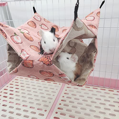 LEFTSTARER Guinea Pig Rat Ferret Hammock Bed Chinchilla Hamster Squirrel Hanging Hammock Summer Ice Surface Bed Cage Stuff Accessories