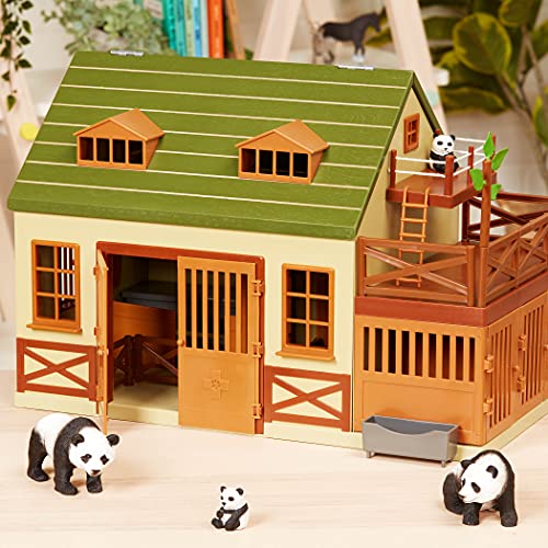 Terra by Battat Giant Panda Family Animal Figures, 4-Piece Set, Animals | 4 realistic plastic zoo animal toys with 2 adult pandas and 2 cubs for storytelling play, collecting, and learning, 3+ Years - style: Panda Family