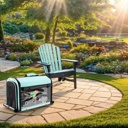 Sanmoncare Bird Carrier Bag Cockatiel Travel Cage with Stand, Lightweight Travel Carrier for Small Bird, Portable Parrot Travel Bag, Pet Transparent Travel Backpack - color: Green