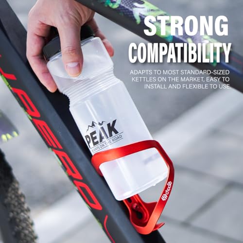 Chooee Bike Water Bottle Holder Aluminum, Bicycle Water Bottle Cage for Road Bikes Mountain Bikes Red 2-Pack - color: Red