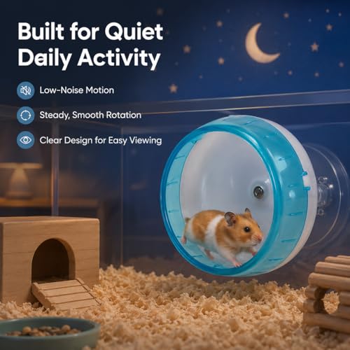 Mnixy 4.7 Inch Silent Hamster Wheel for Small Pets Exercise | 4.7 inch silent hamster wheel with smooth running surface, anti-slip design and easy cleaning for small pets