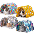 BreezeHug 4 Pcs Guinea Pig Tunnel Foldable Rabbit Hideout Washable and Soft Bunny Hide House Ferret Tunnel Toys Cage Accessories for Small Animal Hamster Hedgehogs Chinchilla(Vivid Mix) - style: Vivid Mix