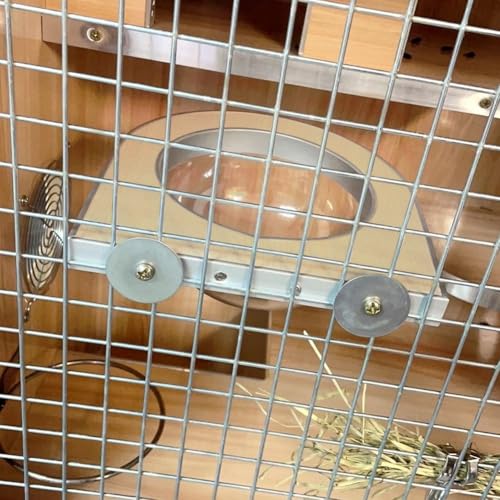 La La Pet®Chinchilla Wooden Capsule for Cage Shelve Transparent Hemispheric Hammock for Hamsters Squirrels Sugar Gliders Cage Accessories for Small Sized Pets White Birch