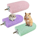 3 Pack Hamster Rat Lava Ledge Platform Teeth Grinding Chewing Toy (L) | Chinchillas Pumice Teeth Grinding Block Perch Stand Jumping Platform Small Animals Cage Accessories for Gerbil Mouse Bird