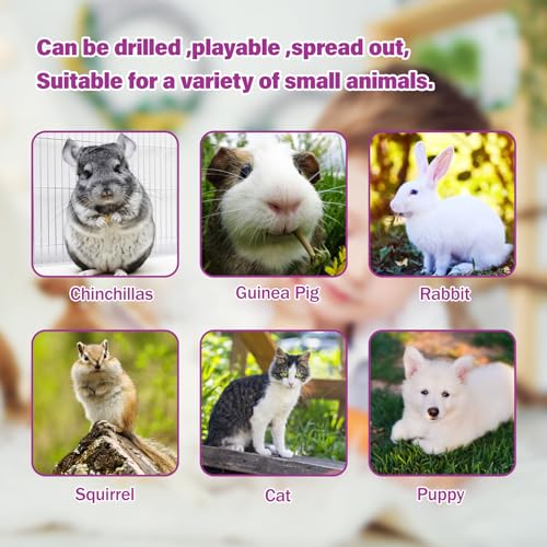 BWOGUE Bunny Tunnel Bed, 2-in-1 Collapsible Rabbit Tunnel Hideout with Mat | Removable Mat for Washing, Ball Toy for Play, Tunnel Tubes for Hiding, Soft Suede Fabric, Cats Rabbits Guinea Pigs - color: Rainbow