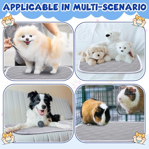 16 Pcs Guinea Pig Cage Liners Bulk 12 x 16 Inch Washable Guinea Pig Pee Pads Waterproof Reusable Anti Slip Rat Bedding Fast Absorbent Pee Pad for Small Animals Rabbit Hamster Rat