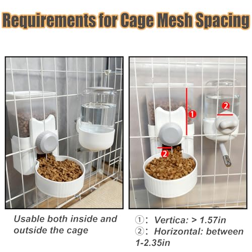 Rabbit Gravity Feeder Waterer Set Automatic Guinea Pig Food Water Dispenser Food Water Bowl Feeding Station for Puppy Kitten Guinea Pigs Chinchilla Hedgehog Small Animals (Grey) - color: Grey