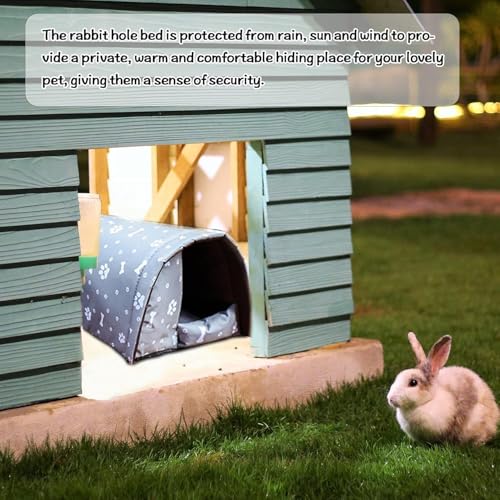 Hamiledyi Bunny Cave Bed Small Animal Warm Nest Habitats Guinea Pig Hideouts Stray Cats Shelter Cage Accessories for Hamster Cats Rat Mice Chinchilla Flying Squirrel (Grey)