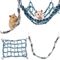 Rat Climbing Hammock for Cage Accessories, Rat Climbing Ropes and Hanging Swing Toys, Hamster Cotton Bridge Ladder Enrichment Toy, Mesh Net Platform for Parrot Bird Chinchilla Ferret (Hammock, Rope)
