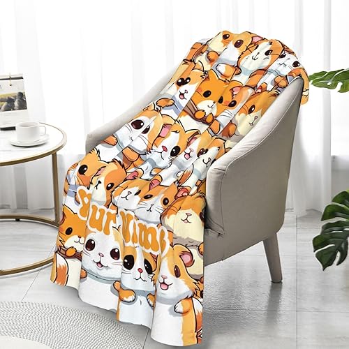 Custom Hamster Throw Blanket for Kids Pets Gifts, 40” x 30” | Soft Flannel, Lightweight but warm, Machine washable, HD print, Wrinkle & shrink resistant, Anti-pilling, Suitable all ages - color: Hamster Blanket 1 Custom, size: XS(30"X40")