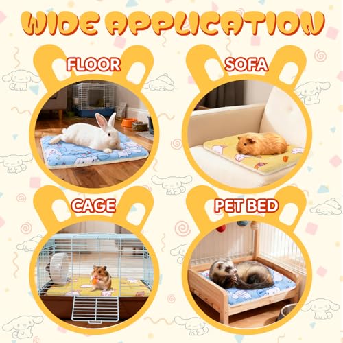 2 Pcs Guinea Pig Bed, Washable Rabbit Bunny Bed Mat Soft Small Animal Winter Bed Pads Sleeping Pads for Rat Chinchilla Hedgehog Hamster Squirrel Ferret (13 x10 inch) - size: 13 x10 inch