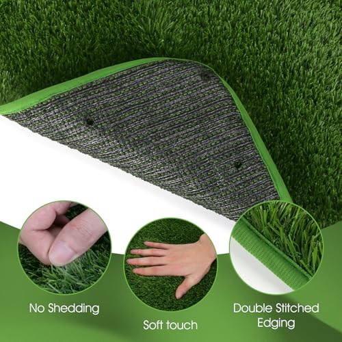 Dog Grass Pad with Washable Pee Pad - 28"x18" Artificial Grass Puppy Training Mat, Non-Slip & Super Absorbent, Reusable Indoor/Outdoor Potty Solution for Small/Medium Dogs