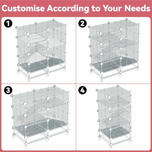 STILLCOVE 4-Tier Guinea Pig Cages Indoor: Small Animal Playpen with Trays | with Platforms and Ramps, Universal Wheels, C&C Pet Enclosure for Rabbit, Bunny, Hamster, Rat, Chinchilla, Hedgehog, Rodent - size: XL - 28.7" x 14.6" x 34.2"