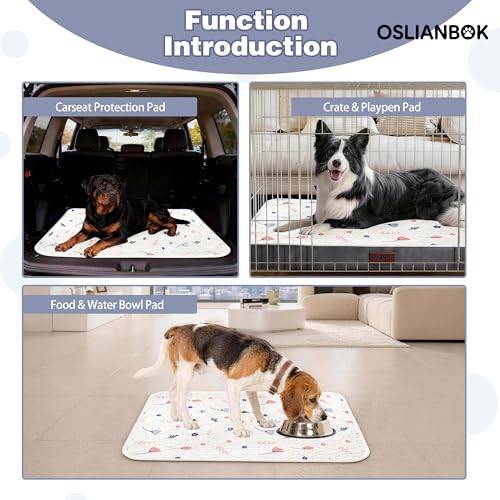4'Pcs Washable Pee Pads, Reusable Puppy Pet Training Pads, Waterproof Dog Crate, Whelping Pad, Non-Slip Protects Against Urine Leakage Pinkishwhite Medium - color: Pinkishwhite, size: Medium
