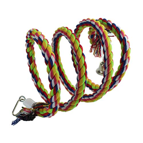 2pcs 63in Bird Perch Rope Bungee Bird Toy Pure Natural Parrot Cage Parrot Chewing Toy