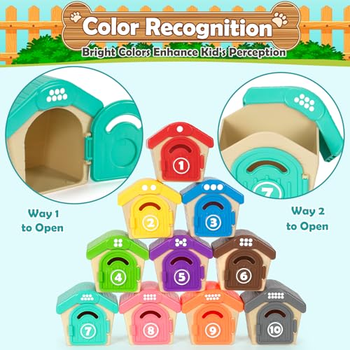 Learning Toys for Toddlers 1 2 3 Year Old Toddlers, 20Pcs Puppy Finger Puppets for Kids, Montessori Counting, Matching & Sorting Toy, Christmas Birthday Gifts for Baby Boys Girls Age 12-18 Months - style: PUPPY