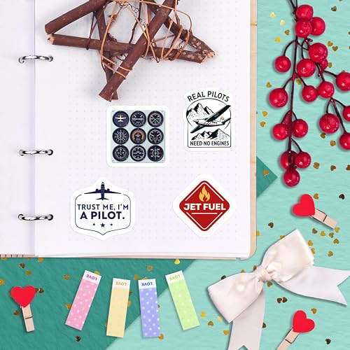 100Pcs Aviation Stickers and Decals Waterproof - Pilot Stickers for Laptop, Airplane Decals - Aviation Gifts for Pilots - Gift for Women & Men - color: Aviation Stickers