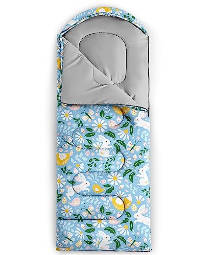 AILONEN Mermaid Scales Print Camping Sleeping Bag,Lightweight & Waterproof,3 Season Warm & Cool Weather,Portable Bags for Girls Women Travelling,Outdoors - color: Bunny2
