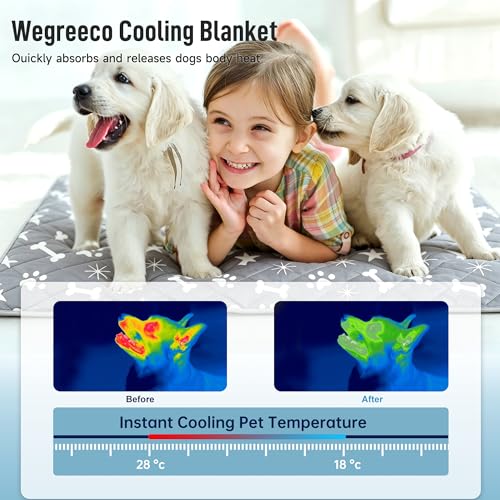 wegreeco Pet Dog Cooling Mat for Cats, Lightweight Bed Outdoor Cooling Blanket for Dogs and Cats, Small Medium Large Puppy Cool Pad for Dogs, Small Bones Small - color: Small Bones, size: Small