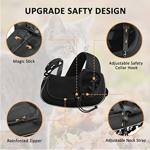 Small Dog Sling Carrier Puppy Sling Travel Cat Carrier Dog Carrying Bag Pet Carrier for Small Dogs Below 5 lbs Pet Supplies Cute Black - color: Cute Black, size: 15.7"L x 15.7"W x 15.7"H