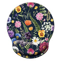 Mouse Pad with Wrist Support, Ergonomic Mouse Pad with Memory Foam Wrist Rest Cushion, Non-Slip Rubber Base Gaming Mice Pad for Home Office Computer Laptop, Multi Flowers - color: M34-Flowers