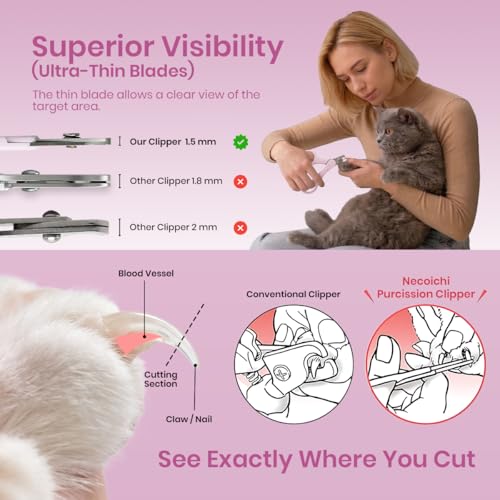 Necoichi Purrcision Stainless Steel Cat Nail Clipper, Made in Japan (Lilac) - style: Lilac