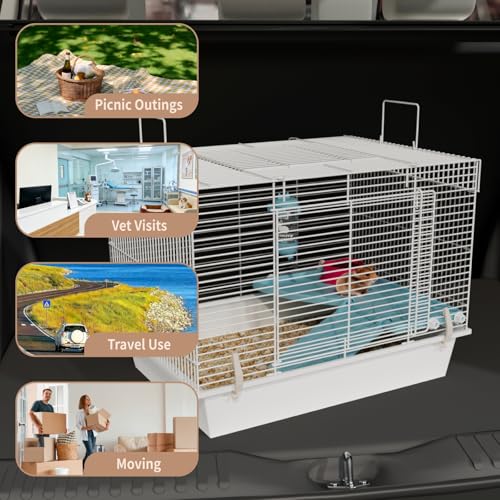 STILLCOVE Small Hamster Cage Indoor, with Water Bottle & Food Bowl | with Platform and Ramp, Heightened Base, Small Animal Houses & Habitats for Rat, Mouse, Gerbil, Dwarf Syrian Teddy Bear Mice