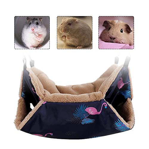 Pet Hammock, Rat & Rabbit Plush, Chinchilla Swing Nest, Small Pet Cage Hammock, Keep Warm, Hamster Hanging Bed, 13.39in x 13.39in, Pink, Solid, Rectangular, Wear Resistant