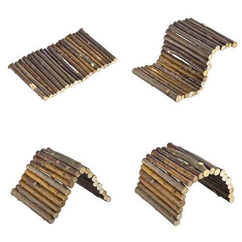 PINVNBY Guinea Pig Wooden Ladder Bridge (20 x 11.8 in) Rabbits Hideout, House, Tunnel, Rodents Chew Toys for Bunny, Chinchillas, Hedgehogs, Ferrets, Rat and Small Animals-Extra Large - size: 1 PCS, L ( 20 X 11.8 inches )