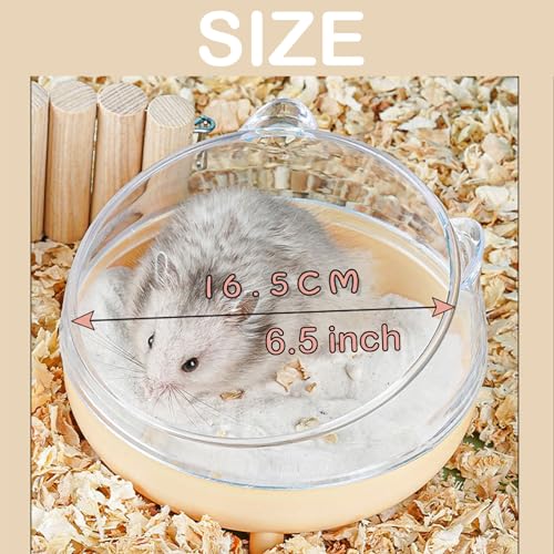 Meow&Woof Hamster Sand Bath Container & Dust-Free Bath Sand Set, 6.5" Sandbox Toilet for Hamster, Gerbil, Chinchilla, Mice – 2.2 lbs Potty Litter Sand for Small Animals (Pink)