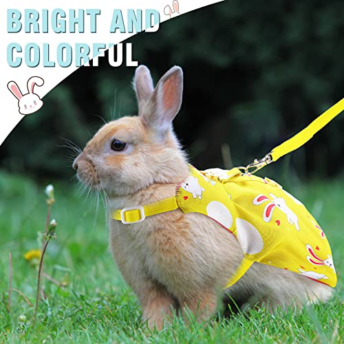 Weewooday 3 Sets Rabbit Bunny Harness and Leash Gift, Cute Bunny Clothes for Rabbits Dress Costume Walking Harness Escape Proof Pet Supply for Hedgehog Ferret Squirrel(Cake, Animal, Pineapple)