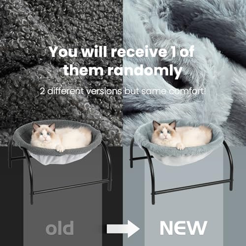 Cat Bed Dog Bed Pet Sleep Hammock 16.9in x 16.9in x 9.5in, Grey+Fur | Cat Supplies Pet Supplies Whole Wash Stable & Breathable Easy Assembly Indoors Outdoors, 16.9 in x 16.9 in x 9.5 in - color: Grey, size: 16.9"L x 16.9"W x 9.5"Th (Teddy Fleece)