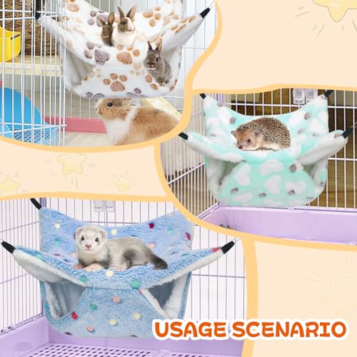 YedsIntu 3 Pcs Guinea Pig Hammock, Rat Ferret Hanging Hammock Guinea Pig Accessories for Small Animals Chinchilla Hamster Parrot Sugar Glider Ferret Squirrel (11"×11") - color: White, Blue, Green