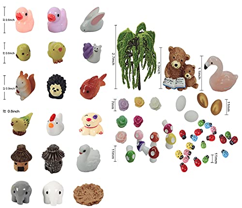 JKanruh 101 Pieces Miniature Animals,Fairy Garden Accessories,Miniature Toy Animals Ornament Kits Set for DIY,Fairy Garden House,DIY Terrarium,Flower Pots Ornaments,Craft Decor …