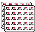 I Love Rats Slogan Decorative Scrapbooking Sticker Waterproof Vinyl Stickers for Water Bottle, Laptop & Phone Case – 50 Pack