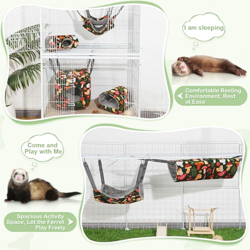 8 Pack Washable Ferret Hammock Set Cozy Small Animal Cage Bed | Versatile Cage Accessories for Rats Chinchillas and Hamsters Featuring Soft Fleece for A Warm and Cozy Retreat