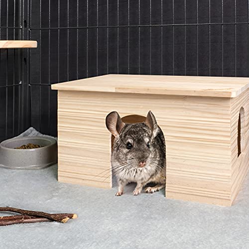 Niteangel Wood House with Window, Chinchilla and Guinea Pigs Hut Hideout