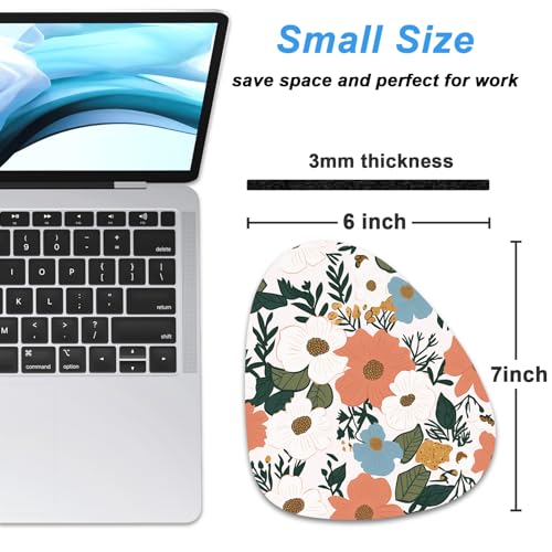Rimilak Small Mouse Pad 6 x 7 Inch, Irregular Mini Mouse Pad with Non-Slip Rubber Base, Waterproof Compact Mouse Mat for Laptop Computer Wireless Mouse Keyboard Home Office Travel, Beauty Flower - color: Beauty Flower, size: 7L x 6W inches