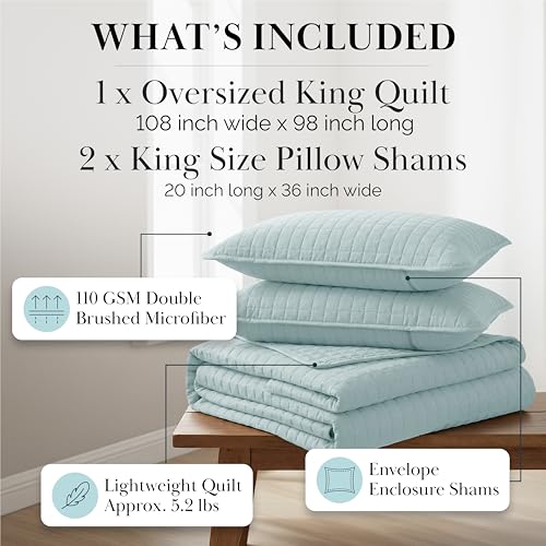 Southshore Fine Living, Inc. Bed Quilts Queen Size with 2 Pillow Shams, Full Bedding Set, Pet Hair Resistant Bedding, Quilt Coverlet Bedspreads Queen Size, Full Bedspread with 2 Pillow Shams, Sky Blue - color: 03 - Blue, size: Full / Queen