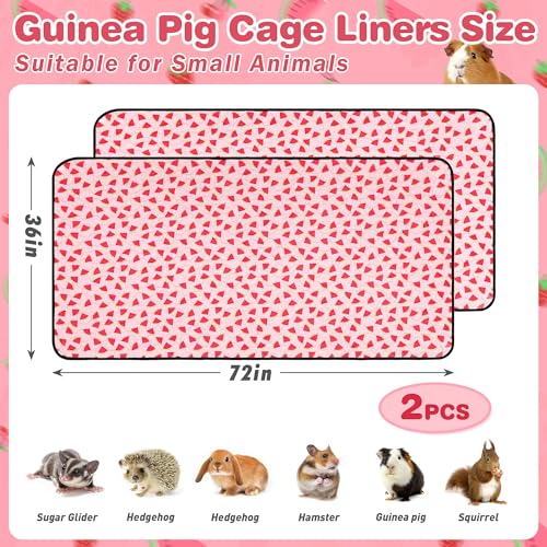 2 PCS Guinea Pig Cage Liner, Reusable Waterproof Guinea Pig Liner, Washable Small Animals Bedding, Super Absorbent Pet Pee Pads Guinea Pig Mats, Rabbit Mats for Cages (36 * 72 inch) - size: 36*72 inch 2pack
