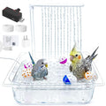 Parrot Bird Bath with Pump,Large Automatic Parrot Parakeet Shower Fountain | Bird Bathing Tub with Water Pressure Controller,Circulating Water System,Parrot Bath for Budgie Cockatiel Lovebird Conure - size: Style 2