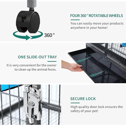 YITAHOME Small Animal Pet Cage: 4-Tiers Metal Guinea Pig Cage for Rats Ferret Chinchilla Large Hamster Indoor Cage